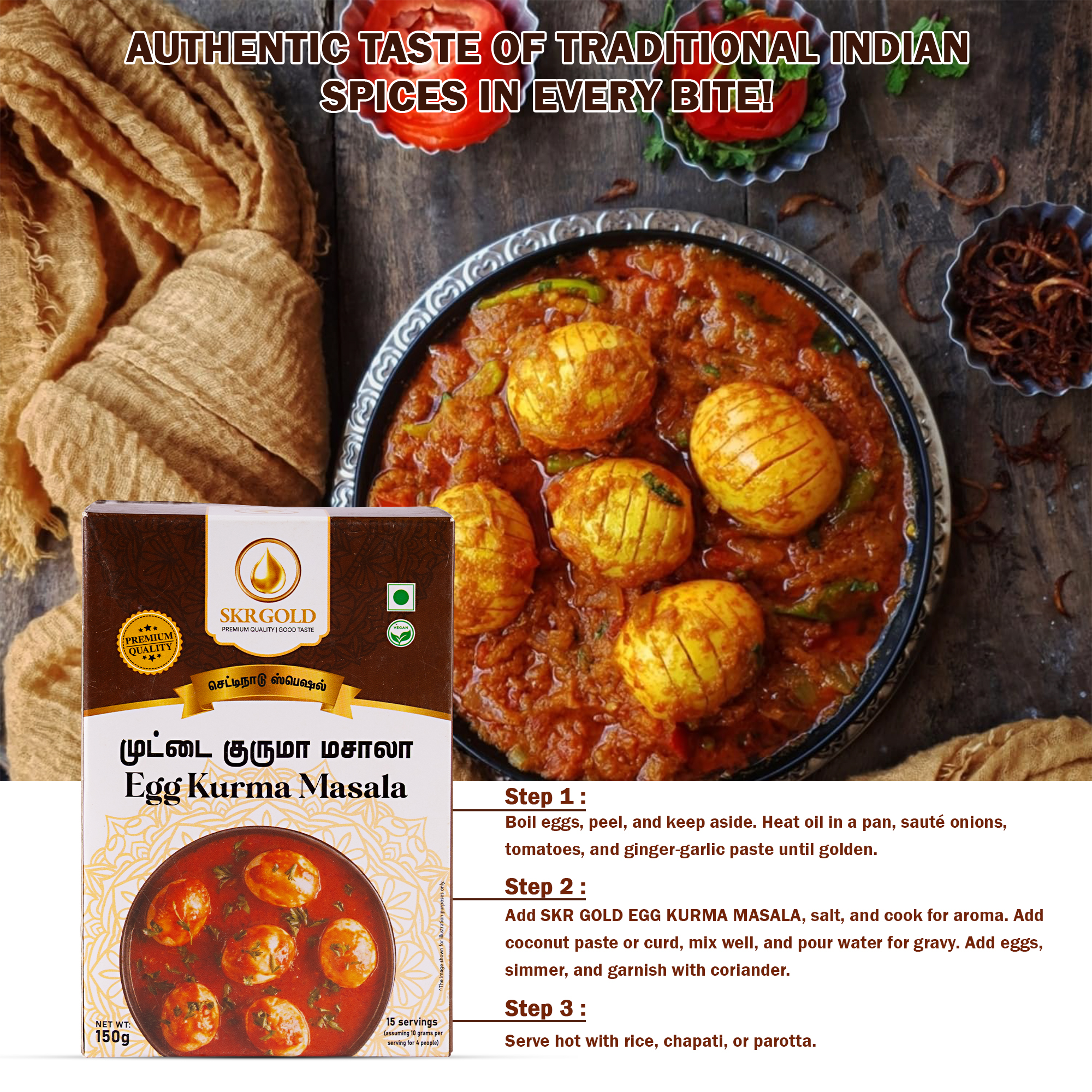Egg Kurma Masala Powder 150g - Image 6