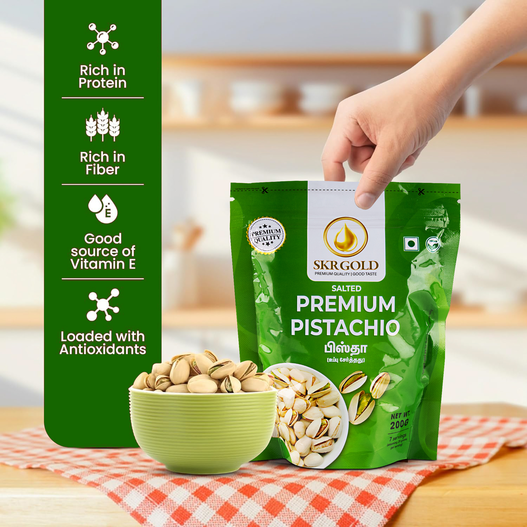 Pistachios unsalted – 50g - Image 3