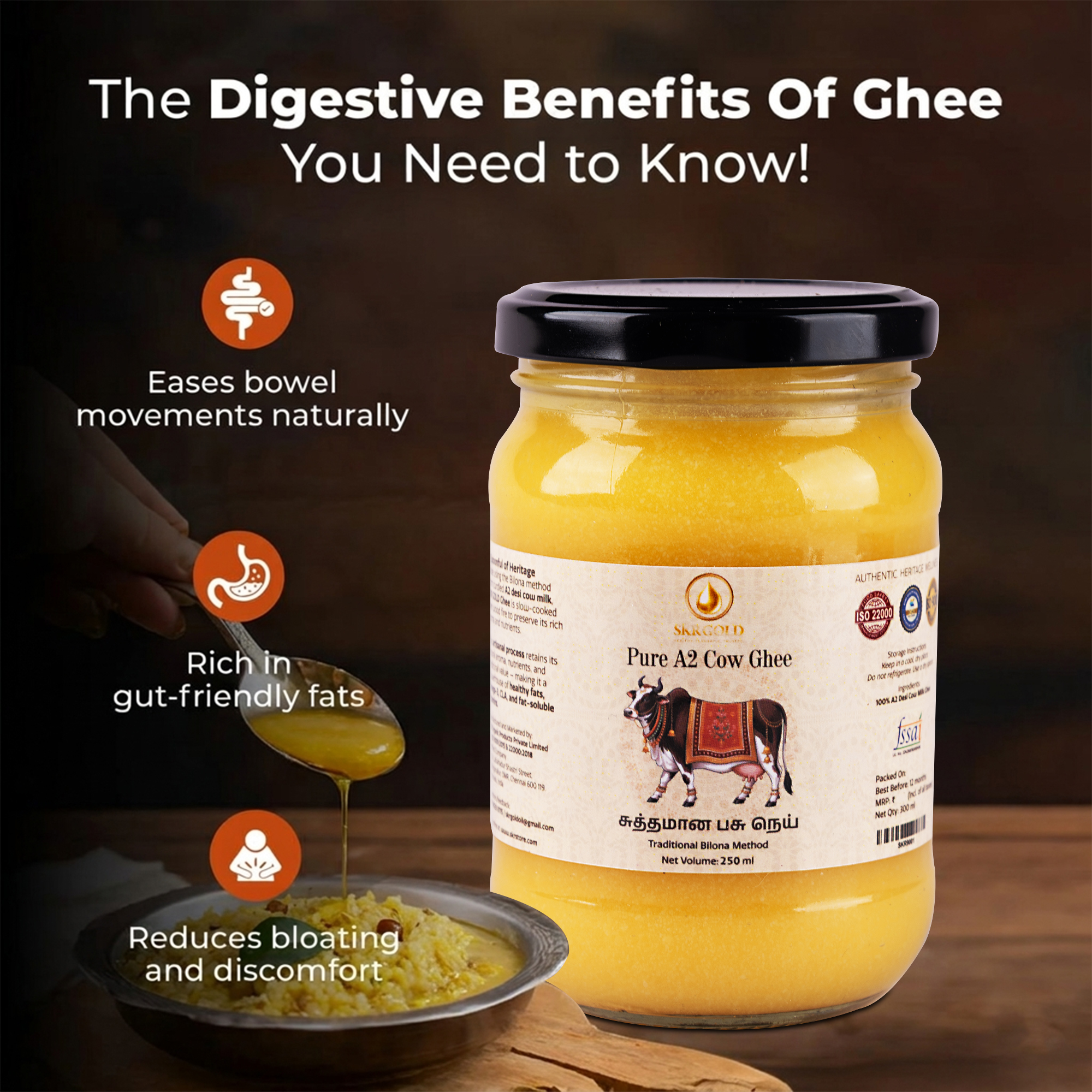 Pure A2 Cow Ghee – 250ml - Image 6